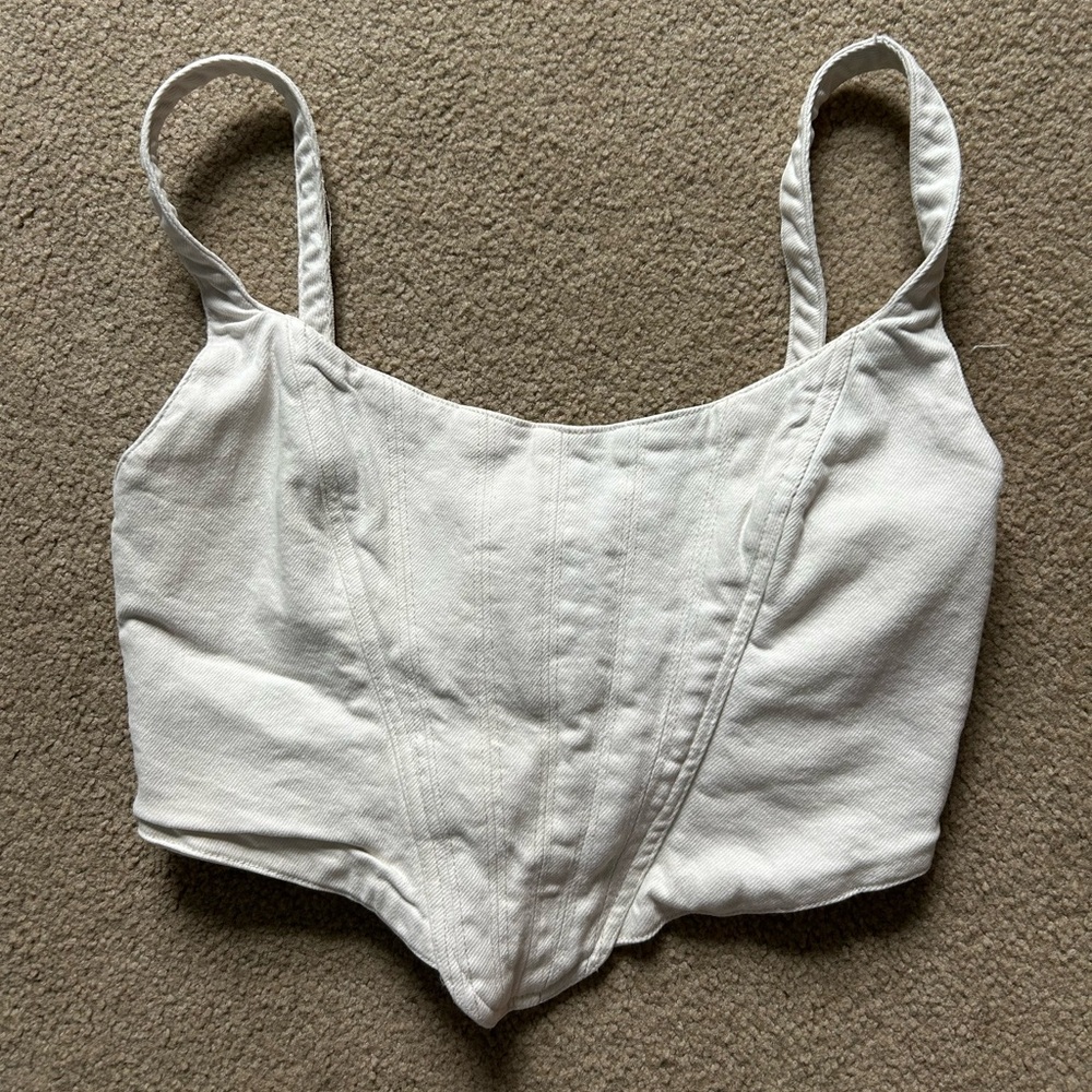 Zara White Corset Top Sleeveless Small